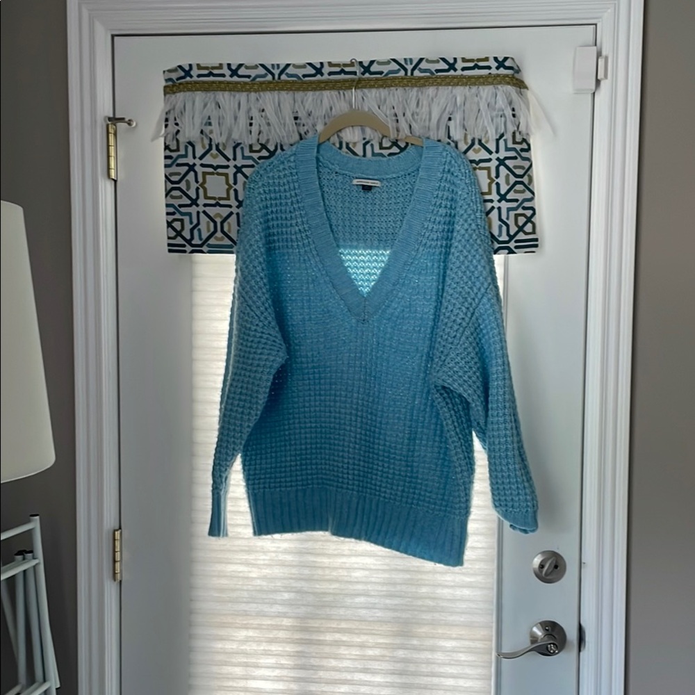 American Eagle Outfitters Blue V-Neck Sweater